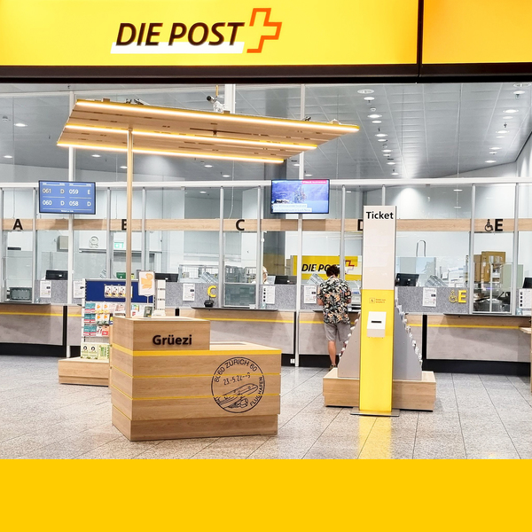 Promotionsfläche Postfiliale Zürich 60 Flughafen